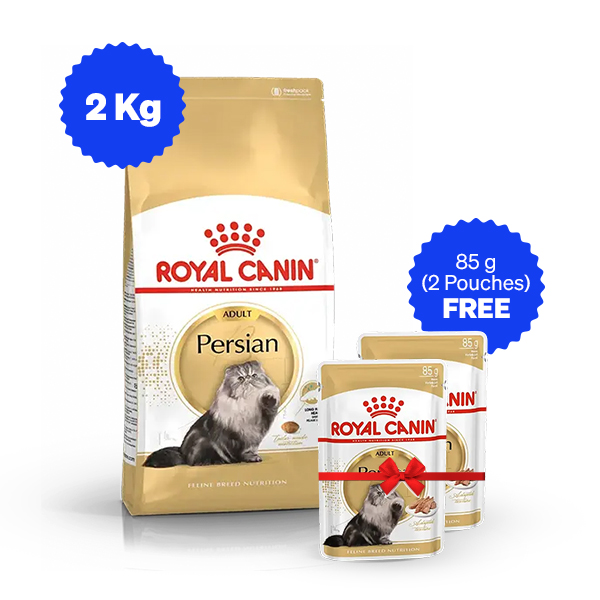 Royal Canin Persian Adult Dry Cat Food (2 Kg + Free Wet Food)