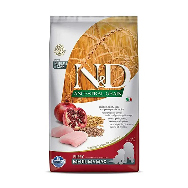 Farmina N&D Puppy Dry Food Ancestral Grain Chicken & Pomegranate