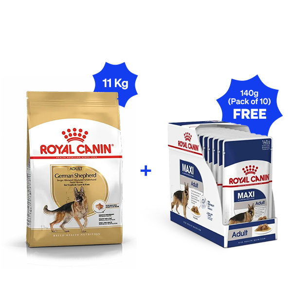 Royal Canin German Shepherd Adult Dry Dog Food (11 Kg + Pack of 10)