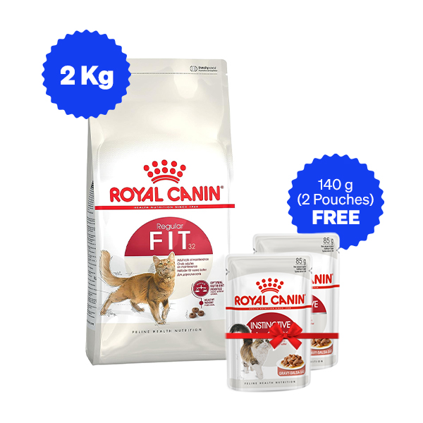 Royal Canin Nutrition Fit 32 Dry Cat Food (2 Kg + Free Wet Food)